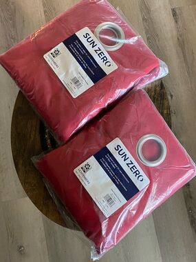 Sun Zero Red Grommet Blackout Curtain Panel - Single Panel (set of two) 84”